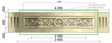 Symmetrycal onlays (Detail of a balcony with a thickening in the center, NKS_1258) 3D models for cnc